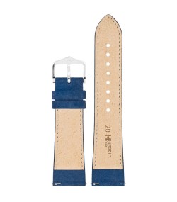 Hirsch Osiris Nubuk blue calf leather watch strap, 20 mm, 03433080-2-20
