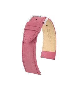 Hirsch Osiris Nubuk dark pink calf leather lady watch strap, 22 mm, 03433060-2-22