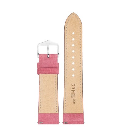 Hirsch Osiris Nubuk dark pink calf leather lady watch strap, 22 mm, 03433060-2-22