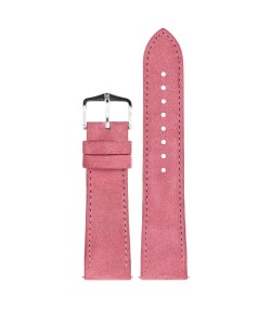 Hirsch Osiris Nubuk dark pink calf leather lady watch strap, 22 mm, 03433060-2-22