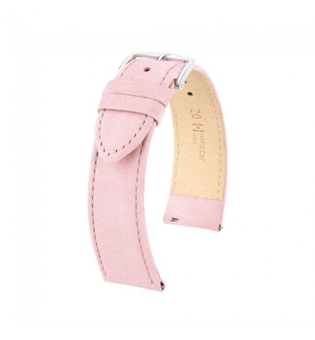 Hirsch Osiris Nubuk pink calf leather lady watch strap, 22 mm, 03433022-2-22