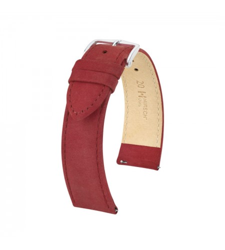 Hirsch Osiris Nubuk red watch strap ...