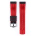 Кожена каишка за часовник Hirsch Robby L черна и червена 22 мм