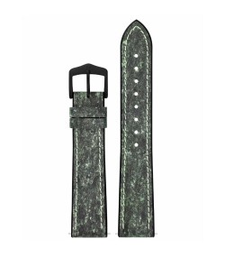 Hirsch Stone L green leather watch strap, 19 mm, 0925044040-5-19