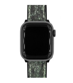 Hirsch Stone L green leather watch strap, 19 mm, 0925044040-5-19