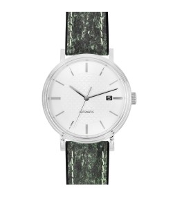 Hirsch Stone L green leather watch strap, 20 mm, 0925044040-5-20