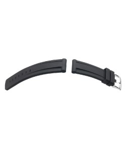 Hirsch Viper black rubber strap for diver watches, 22 mm, 40588850-2-22