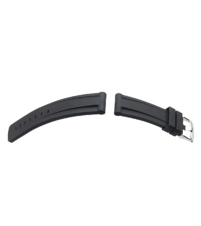 Hirsch Viper black rubber strap for diver watches, 22 mm, 40588850-2-22