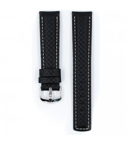 Hirsch watch Carbon black strap L 18mm 02592050-2-18