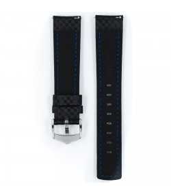 Hirsch watch Carbon black strap L 20mm 02592050-2-20