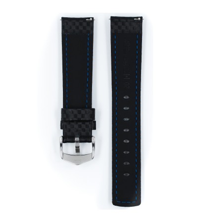 Hirsch watch Carbon black strap L 20mm 02592050-2-20