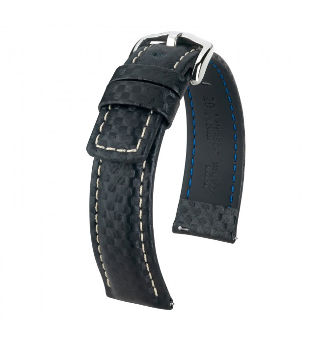 Hirsch watch Carbon black strap L 20mm 02592050-2-20