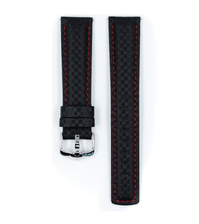 Hirsch watch Carbon black strap L 20mm 02592052-2-20