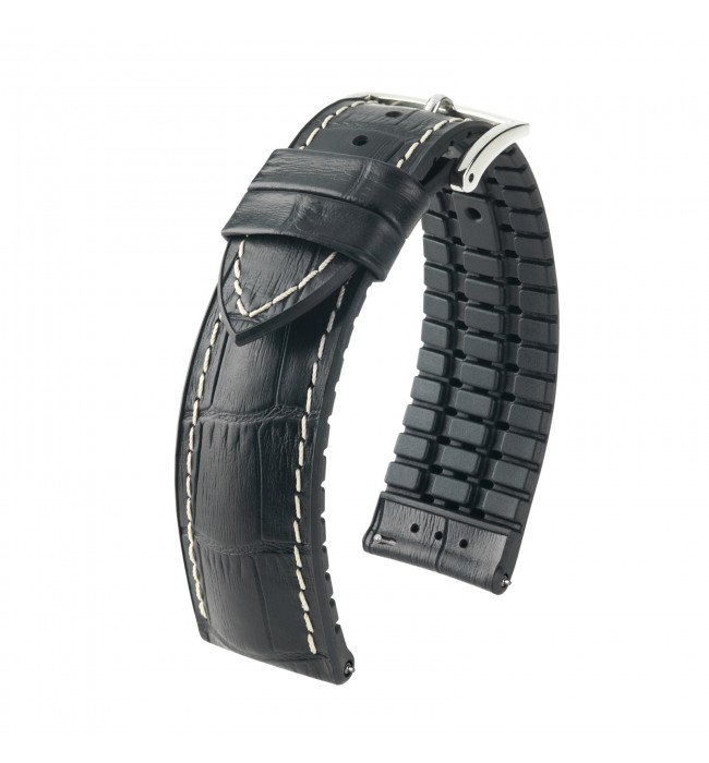 Hirsch Watch Leather Calfskin Strap George L Black 19mm 0925128050-2-19