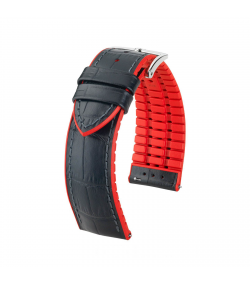 Hirsch watch leather strap Andy L red 20mm alligator embossing 0922028050-2-20