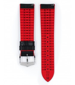 Hirsch watch leather strap Andy L red 20mm alligator embossing 0922028050-2-20