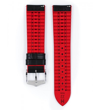 Hirsch watch leather strap Andy L red 20mm alligator embossing 0922028050-2-20