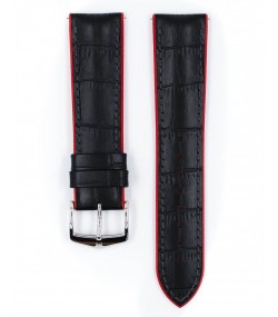 Hirsch watch leather strap Andy L red 20mm alligator embossing 0922028050-2-20