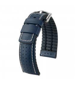 Hirsch watch leather strap TIGER L blue 20mm 0915075080-2-20