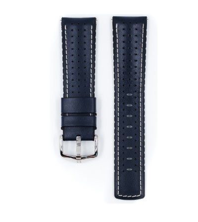 Hirsch watch leather strap TIGER L blue 20mm 0915075080-2-20