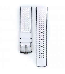 Hirsch watch leather strap TIGER L white 20mm 0915075000-2-20