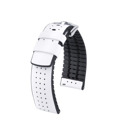 Hirsch watch leather strap TIGER L white 20mm 0915075000-2-20