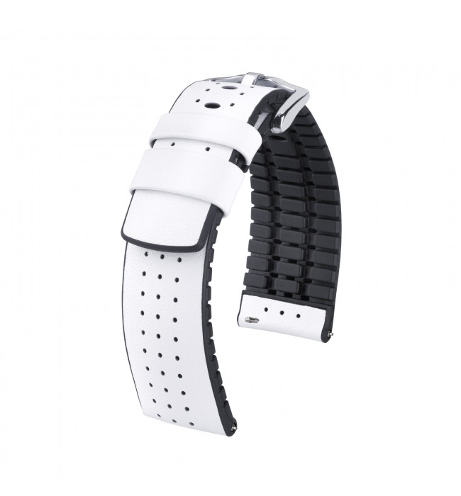 Hirsch watch leather strap TIGER L white 20mm 0915075000-2-20