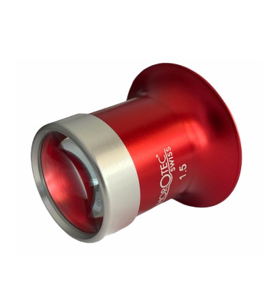 Лупа за очила Horotec MSA 00.031-1.5 с червен анодизиран алуминий и винт x6.5