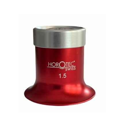 Лупа за очила Horotec MSA 00.031-1.5 с червен анодизиран алуминий и винт x6.5
