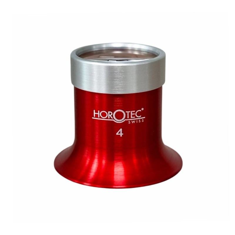 Horotec MSA 00.031-4 Eyeglass Loupe in Aluminium Anodised Red with Screwed Ring x2.5 Horotec MSA 00.031-4 Eyeglass Loupe in Aluminium Anodised Red with Screwed Ring x2.5