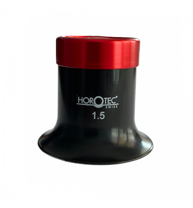 Horotec MSA 00.032-1.5 eyeglass loupe black plastic with aluminium screwed ring x6.5