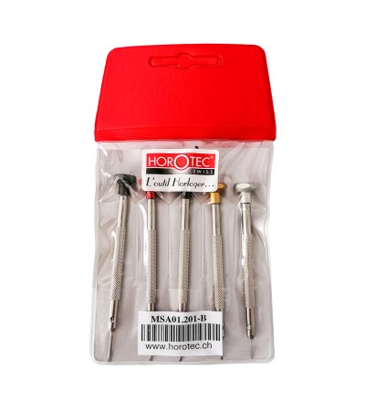 Horotec MSA 01.201-B assortment of 5 watchmaker screwdrivers 0.60mm to 1.40mm