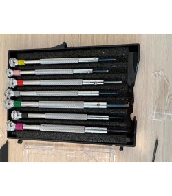 DAMAGED PACKAGING - Beco Technic Set of 7 Screwdrivers 0.60 to 2.00 mm in Plastic Box with Spare Blades - SEE PHOTOS
