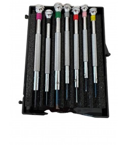 DAMAGED PACKAGING - Beco Technic Set of 7 Screwdrivers 0.60 to 2.00 mm in Plastic Box with Spare Blades - SEE PHOTOS