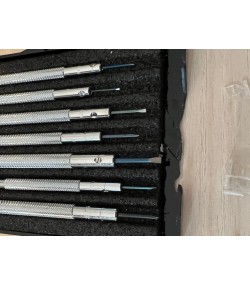 DAMAGED PACKAGING - Beco Technic Set of 7 Screwdrivers 0.60 to 2.00 mm in Plastic Box with Spare Blades - SEE PHOTOS