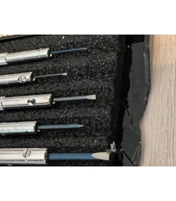 DAMAGED PACKAGING - Beco Technic Set of 7 Screwdrivers 0.60 to 2.00 mm in Plastic Box with Spare Blades - SEE PHOTOS