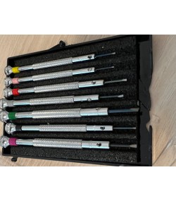 DAMAGED PACKAGING - Beco Technic Set of 7 Screwdrivers 0.60 to 2.00 mm in Plastic Box with Spare Blades - SEE PHOTOS