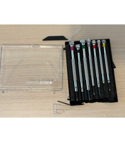 DAMAGED PACKAGING - Beco Technic Set of 7 Screwdrivers 0.60 to 2.00 mm in Plastic Box with Spare Blades - SEE PHOTOS