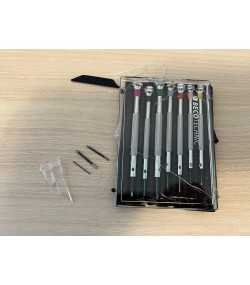 DAMAGED PACKAGING - Beco Technic Set of 7 Screwdrivers 0.60 to 2.00 mm in Plastic Box with Spare Blades - SEE PHOTOS
