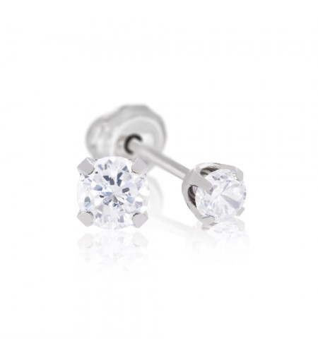 Inverness 14k white gold, 5mm pierc ...