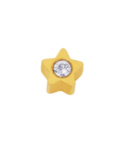 Inverness 24k gold plated 2mm, stars with stones piercing earrings 24C