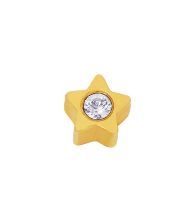 Inverness 24k gold plated 2mm, stars with stones piercing earrings 24C