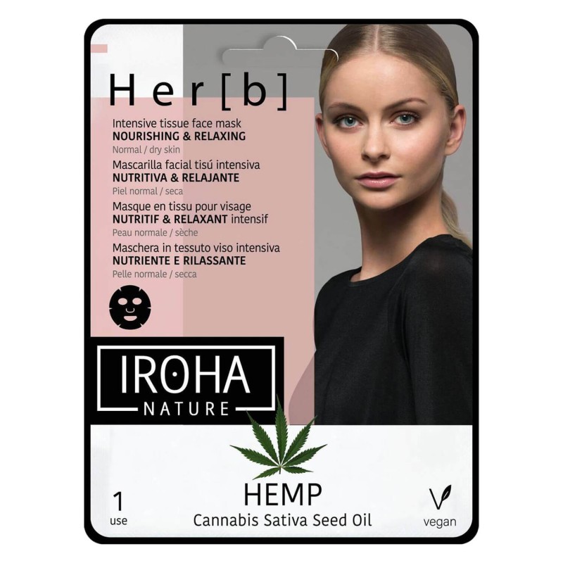 IROHA Cannabis Facial Tissue Mask, Nourishing & Relaxing IROHA Cannabis Facial Tissue Mask, Nourishing & Relaxing