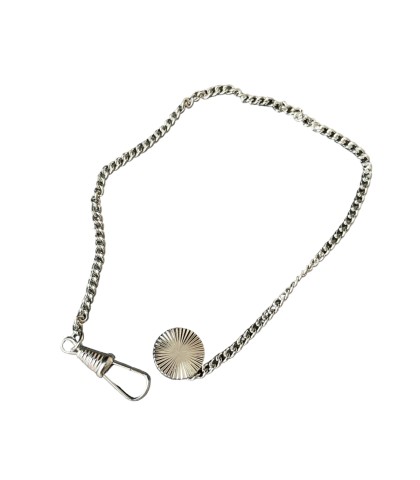 Iron nickel-plated button-hole pocket watch chain 23 cm, 2.9 mm