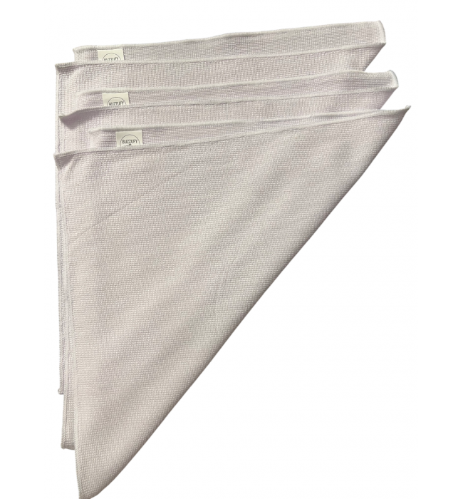 Buzzufy Microfiber High Performance Polishing Cloths – 3 PACK Premium Quality Cloth for Cleaning & Polishing – Lint-Free, Streak-Free for Cars, Household, Watches & Jewelry, Silver, Gold, Stainless Steel, 32 cm x 36 cm, White