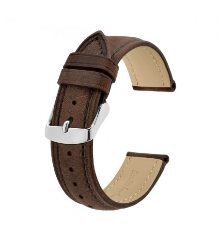 Leather brown watch strap 20 mm