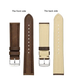 Leather brown watch strap 20 mm
