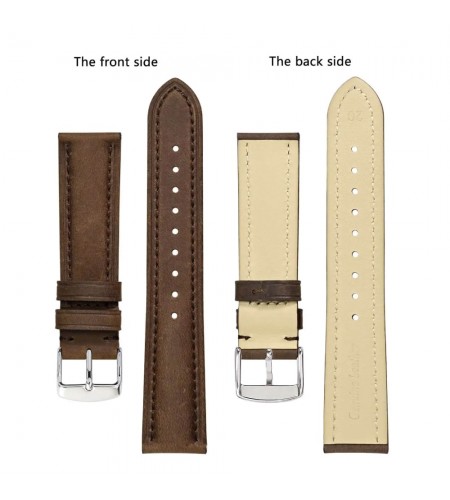 Leather brown watch strap 20 mm