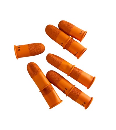 Leather, rubber finger cots size A, large, antibacterial, 0.52 mm, 10 pcs in box