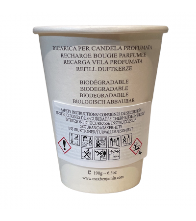 Lemongrass and Ginger Luxury Natural Candle Refill Max Benjamin